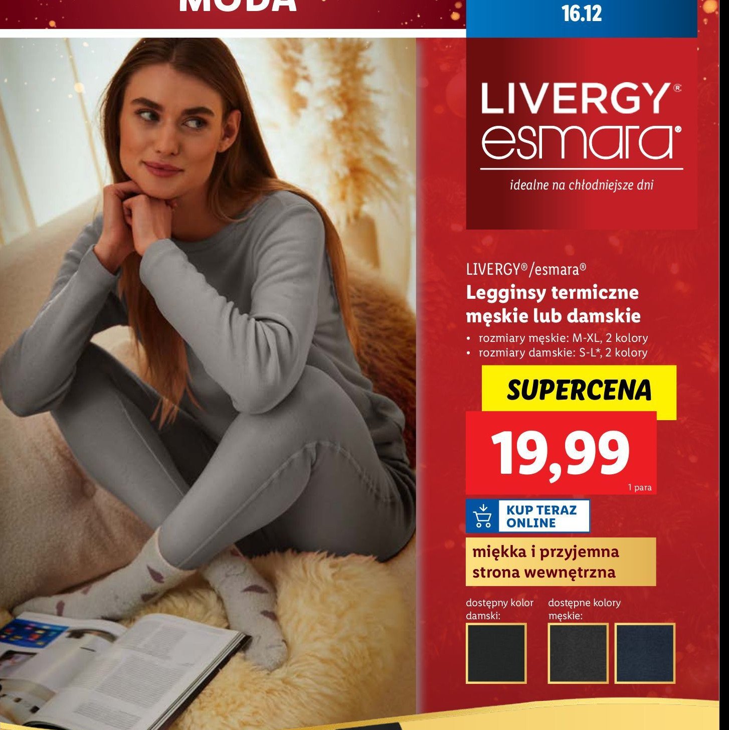 Legginsy termiczne damskie Esmara promocja