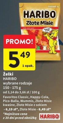 Żelki Haribo złote misie promocja w Intermarche