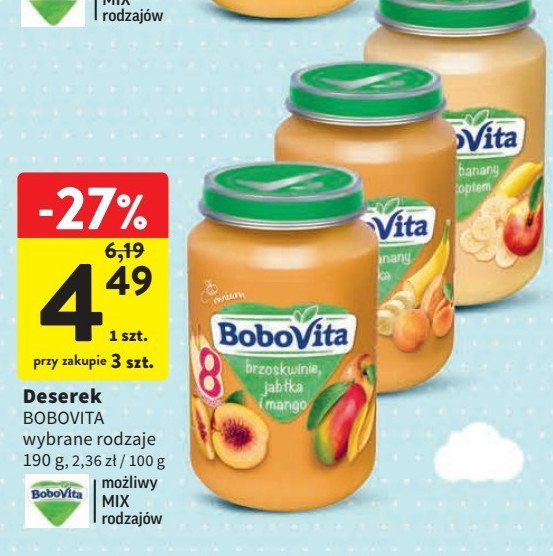 Jabłka i banany z brzoskwiniami Bobovita promocja