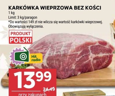 Karkówka wieprzowa bez kości promocja w Stokrotka