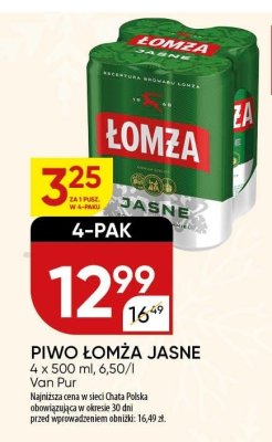 Piwo Łomża Jasne 4-pak promocja w Chata Polska