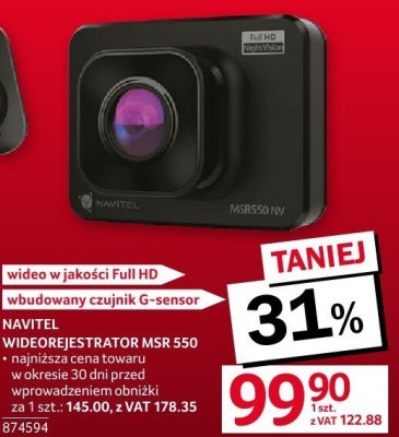 Wideorejestrator NAVITEL MSR 550 promocja w Selgros