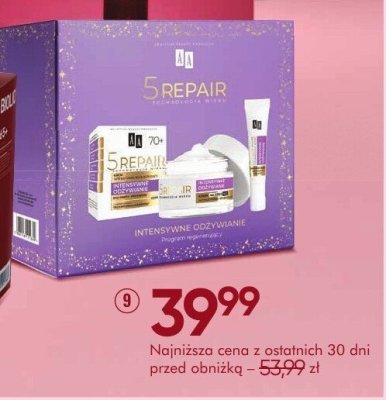 Krem AA Technologia Wieku 5repair 70+ promocja w Super-Pharm