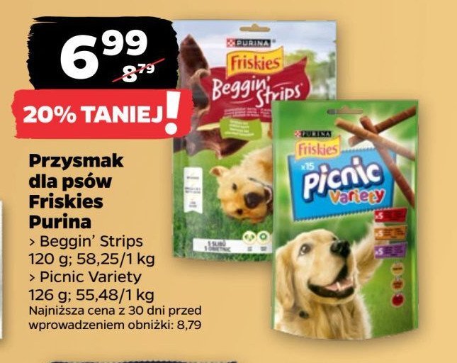 Przekąska dla psów z wołowiną, kurczakiem i jagnięciną Friskies picnic Purina friskies promocja