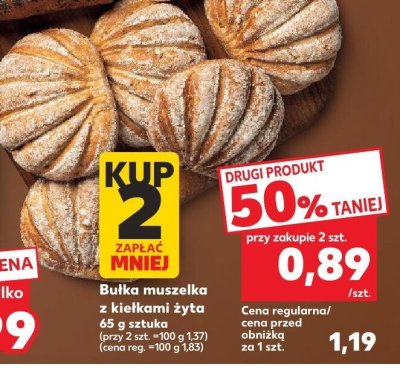 Bułka muszelka z kiełkami żyta 134 g promocja w Kaufland