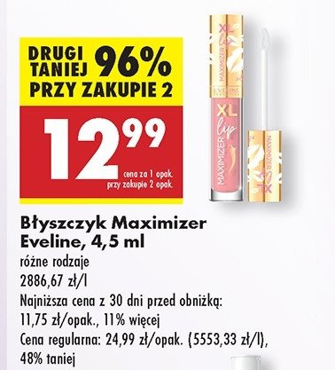 Błyszczyk do ust 04 majorca Eveline maximizer promocja w Biedronka