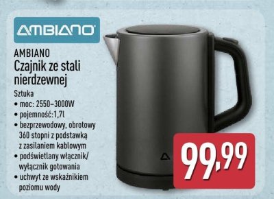 Czajnik ze stali nierdzewnej 2.7 l promocja w Aldi