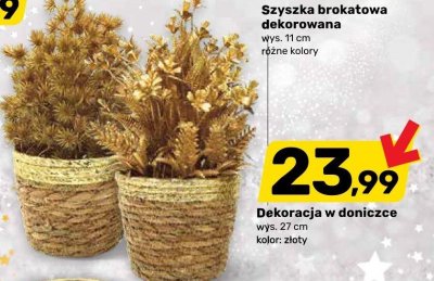 Szyszka brokatowa dekorowana promocja w Bricomarche