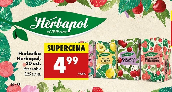 Herbata malina z kwiatem r贸偶y Herbapol promocja