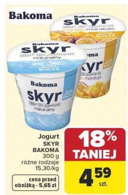 Jogurt SKYR BAKOMA różne rodzaje promocja w Carrefour Market