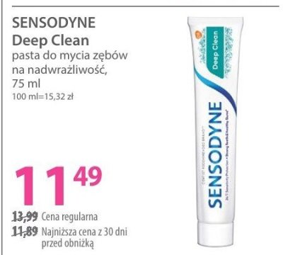 Pasta SENSODYNE Deep Clean do mycia zębów na nadwrażliwość promocja w Hebe