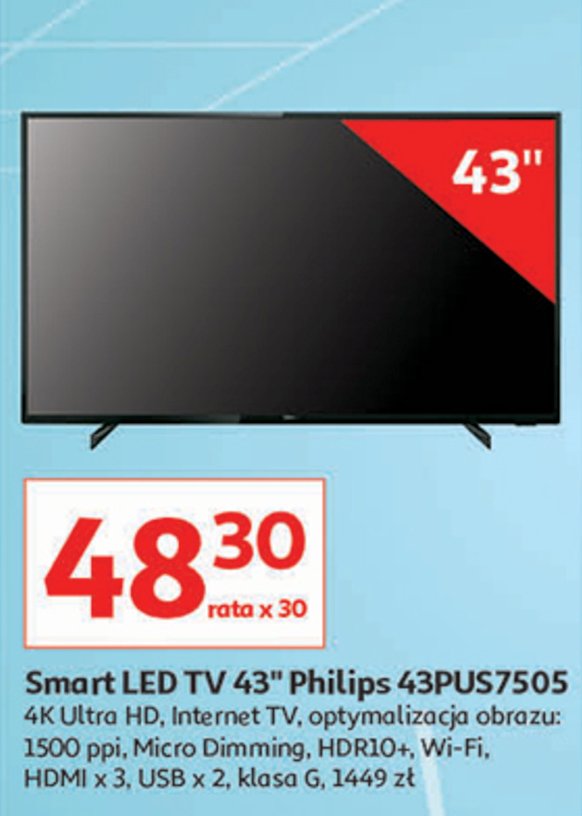 Telewizor led 43" 43pus7505 Philips promocja