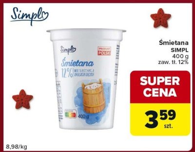 Śmietana SIMPL promocja w Carrefour Express