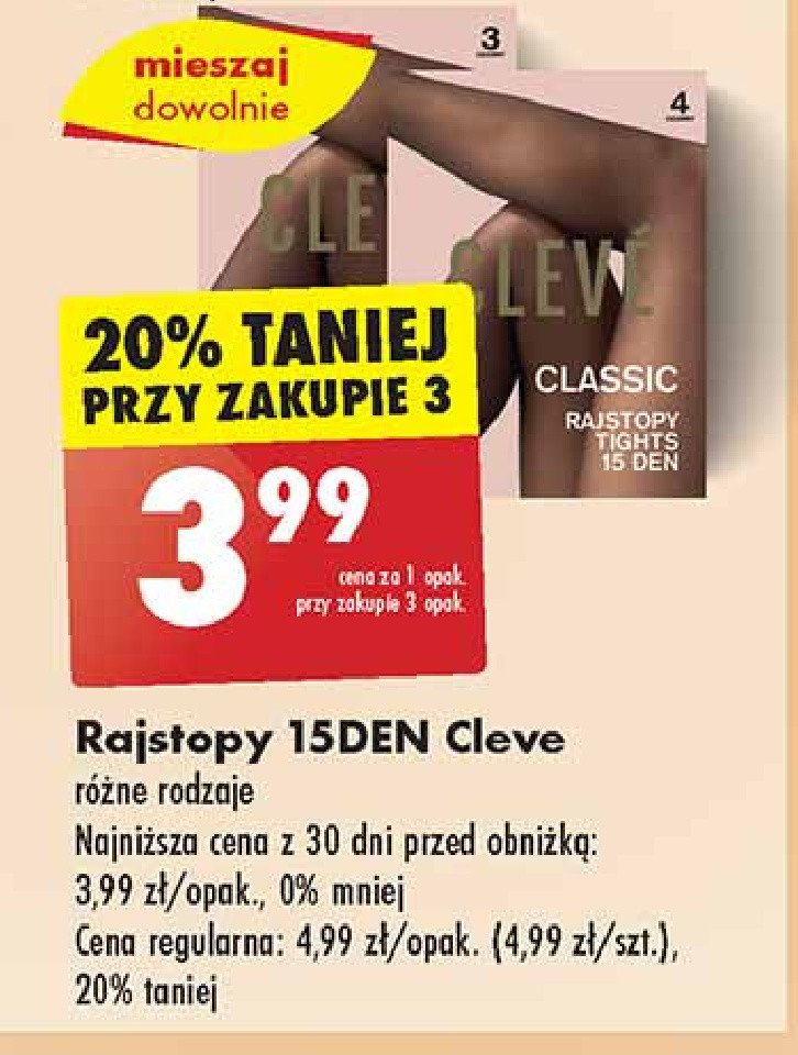 Rajstopy classic 15 den Cleve promocja