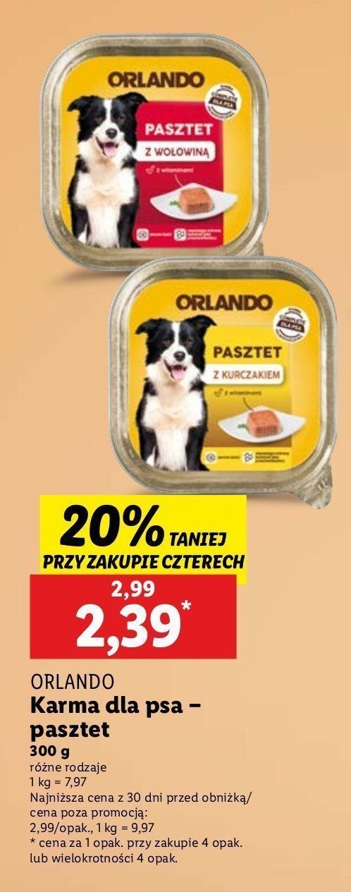 Pasztet dla psa z kurczakiem Orlando promocja