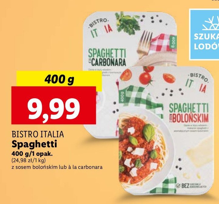 Spaghetti carbonara Bistro italia promocja