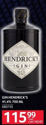 Gin Hendrick's 41,4% 700 ml promocja w Selgros