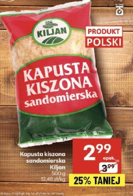 Kapusta kiszona sandomierska Kiljan promocja w Delikatesy Centrum