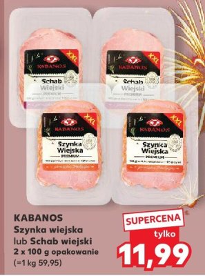 Szynka wiejska 2x100g Kabanos promocja w Kaufland