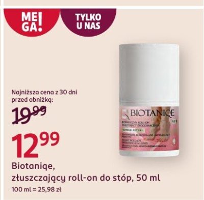 Złuszczający roll-on do stóp Biotaniqe promocja w Rossmann