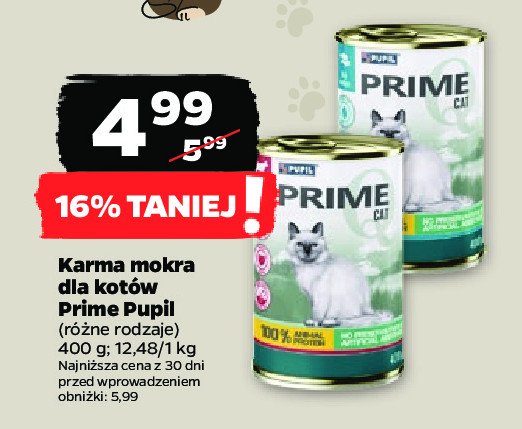 Karma dla kota PUPIL PRIME promocja