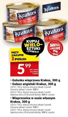 Wieprzowina w sosie własnym Krakus promocja w Twój Market