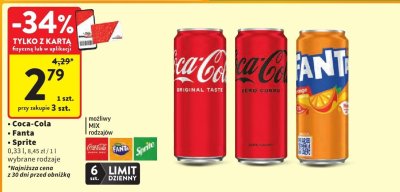 Napój Coca-cola zero promocja w Intermarche