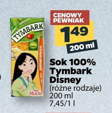 Sok pomarańczowy mulan Tymbark kartonik promocja