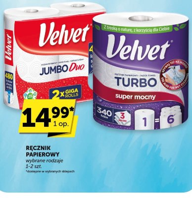 Ręcznik papierowy Velvet Jumbo Duo promocja w Euro Sklep