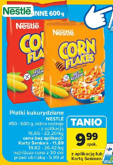 Płatki śniadaniowe bez glutenu z miodem Nestle corn flakes Corn flakes (nestle) promocja