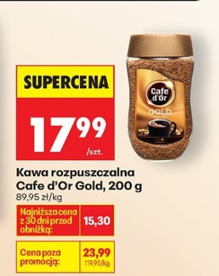 Kawa rozpuszczalna Cafe d'Or Gold promocja w Biedronka