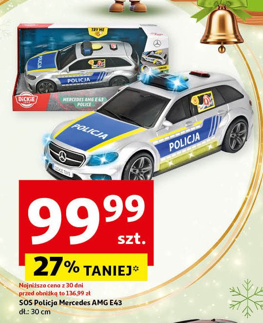 Samochód policja mercedes amg e43 Dickie toys promocja w Auchan