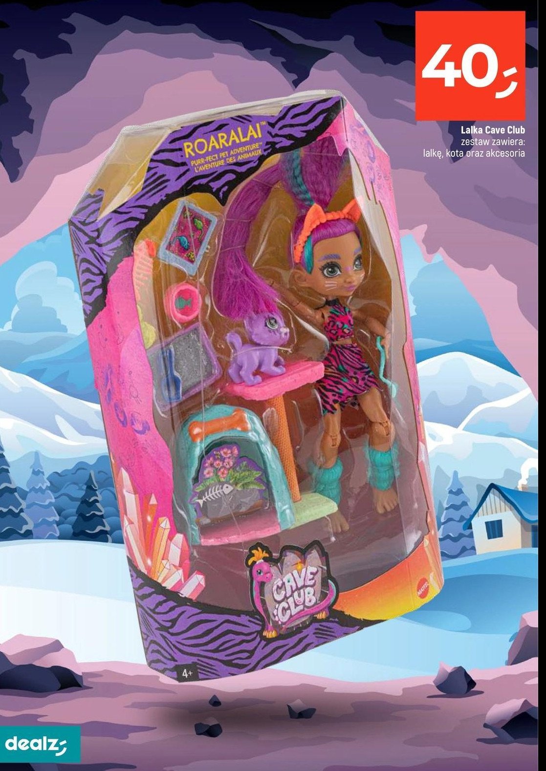 Lalka roaralai cave club Mattel promocja w Dealz