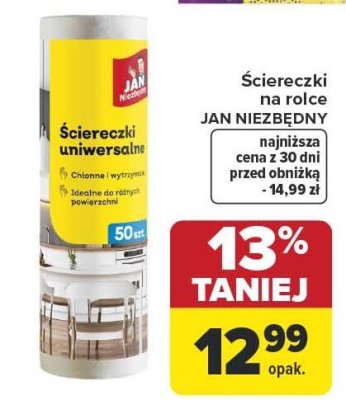 Ściereczki na rolce JAN NIEZBĘDNY promocja w Carrefour