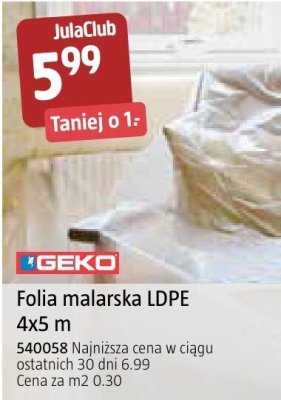 Folia malarska LDPE Igeko 4x5 m promocja w Jula