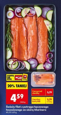 Świeży filet z pstrąga tęczowego łososiowego ze skórą  promocja w Biedronka