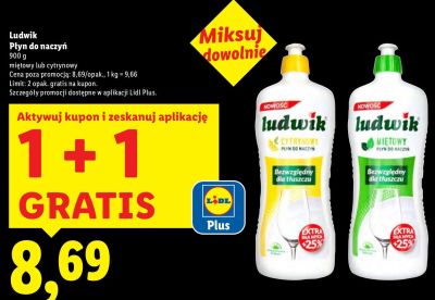 Płyn do naczyń miętowy lub cytrynowy 1+1 GRATIS promocja w Lidl