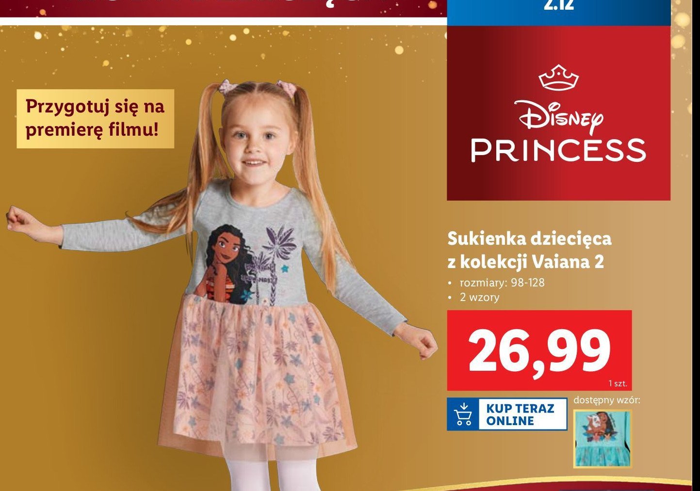 Sukienka vaiana 2 98-128 promocja