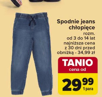 Spodnie chłopięce jeans 3-14 lat promocja