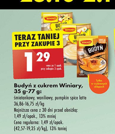 Budyń waniliowy z cukrem Winiary budyń promocja