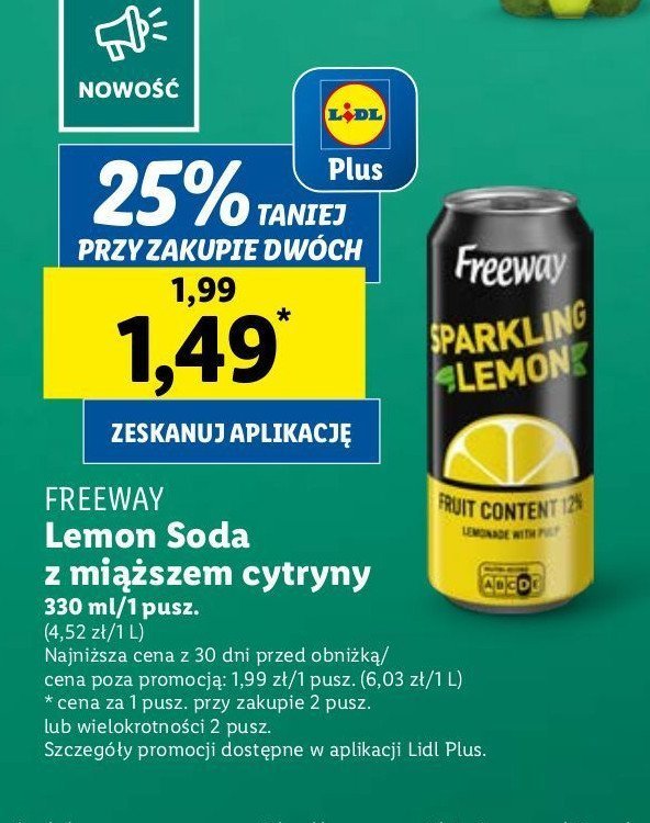 Napój lemon Freeway promocja