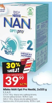 Mleko NAN Opti Pro Nestlé, 2x325 g 2, 3, 4, 5 promocja w Twój Market