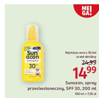 Spray ochronny przeciwsłoneczny spf 30 Sun ozon promocja