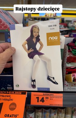Rajstopy dziecięce NIKI białe promocja w Biedronka