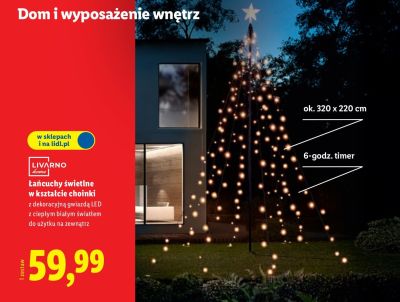 Łańcuchy świetlne w kształcie choinki  promocja w Lidl
