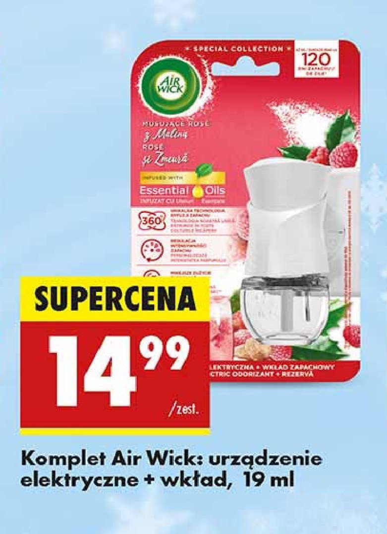 Urządzenie + wkład pink prosecco Air wick electric essential oils promocja w Biedronka