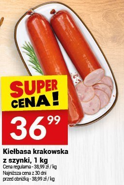 Kiełbasa krakowska z szynki, 1 kg promocja w Twój Market