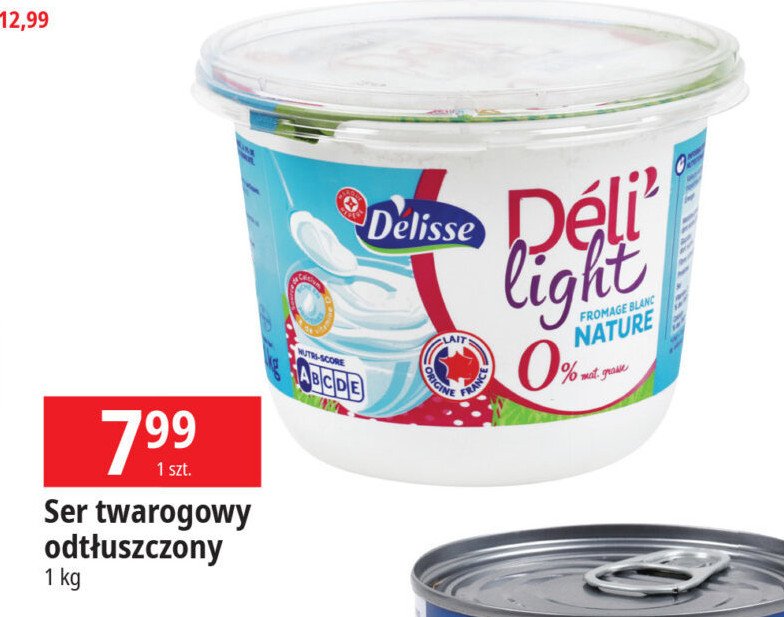 Twarożek light 0% Wiodąca marka delisse promocja w Leclerc