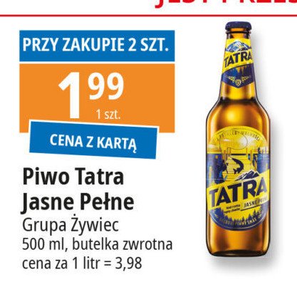 Piwo Tatra jasne pełne promocja w Leclerc