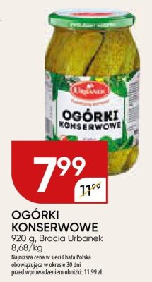 Ogórki konserwowe promocja w Chata Polska